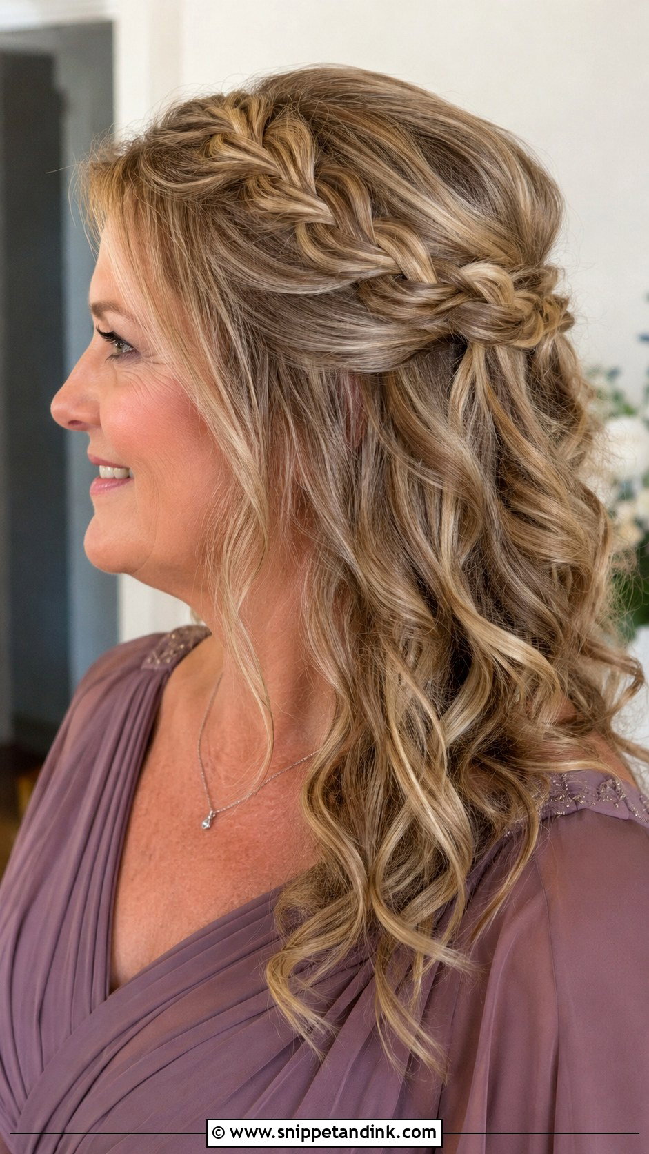 Half Up Braided Wedding Hair For Mom - Snippet and Ink - 15 Mom Half-Up Half-Down Wedding Hairstyles