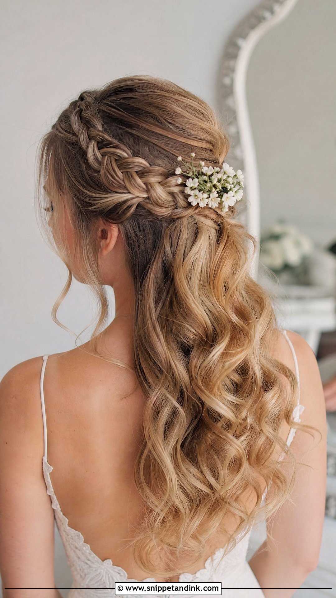 Half Up Braided Wedding Hair for Medium Length - Snippet and Ink - 20 Wedding Hair for Medium Length Ideas