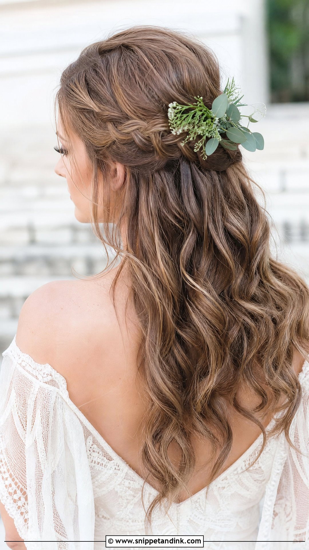 Half Up Braided Wedding Hairstyle - Snippet and Ink - 20 Casual Wedding Hair Ideas