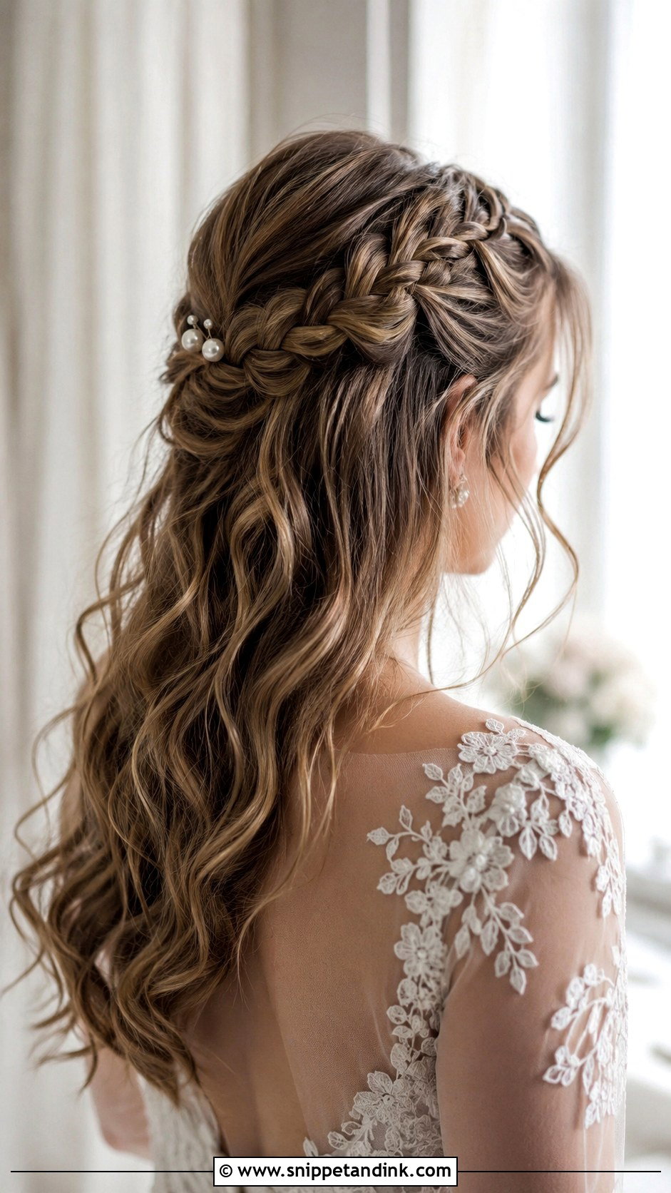 Half Up Braided Wedding Hairstyle - Snippet and Ink - 20 Casual Wedding Hairstyles