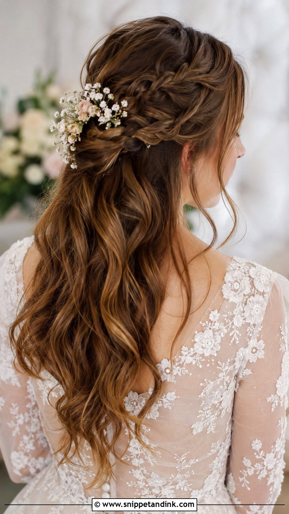 Half Up Braided Wedding Hairstyle - Snippet and Ink - 35 Wedding Hairstyle Ideas