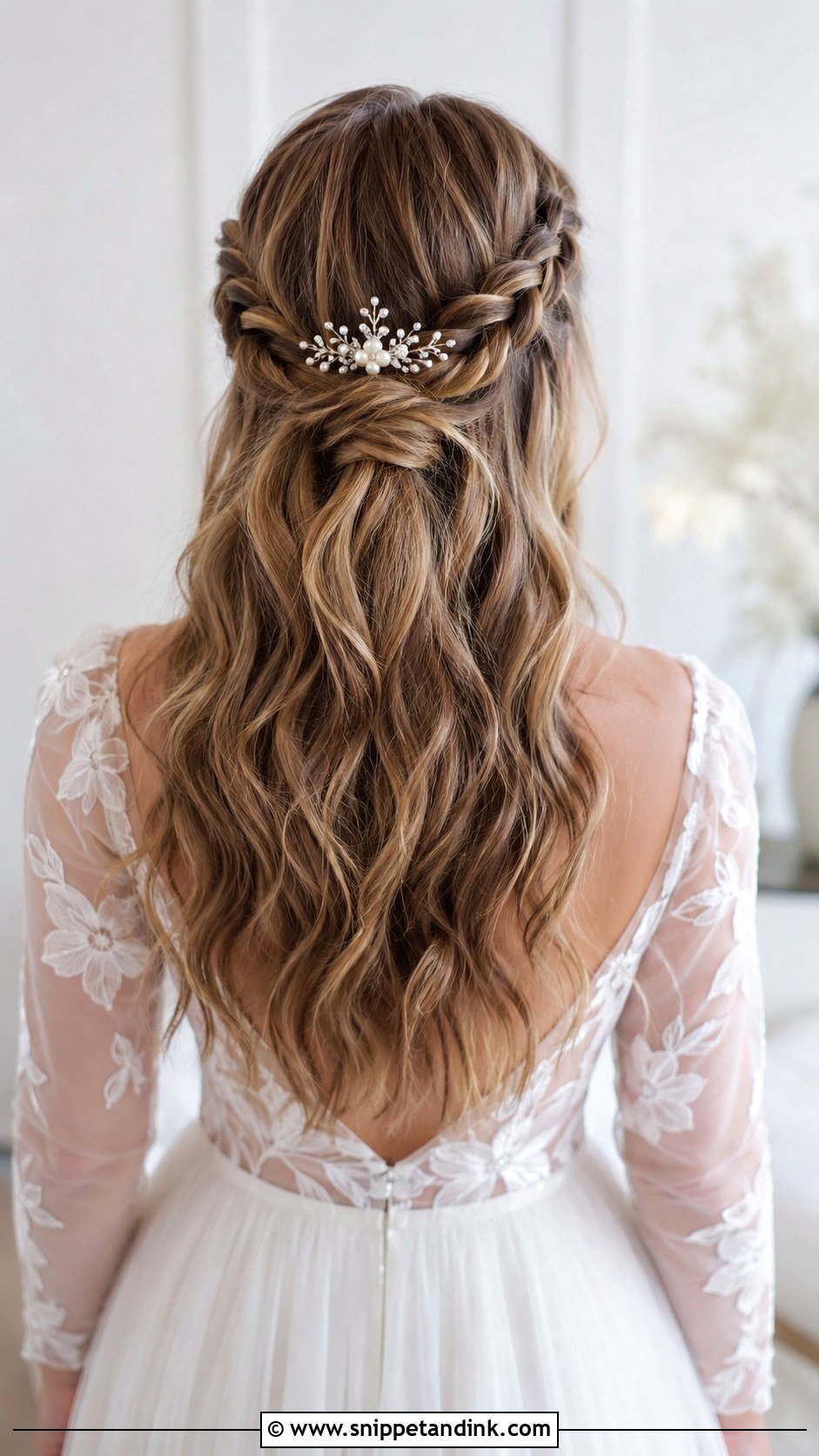 Half Up Braided Wedding Hairstyle - Snippet and Ink - 20 Elegant Braided Hairstyles Weddings