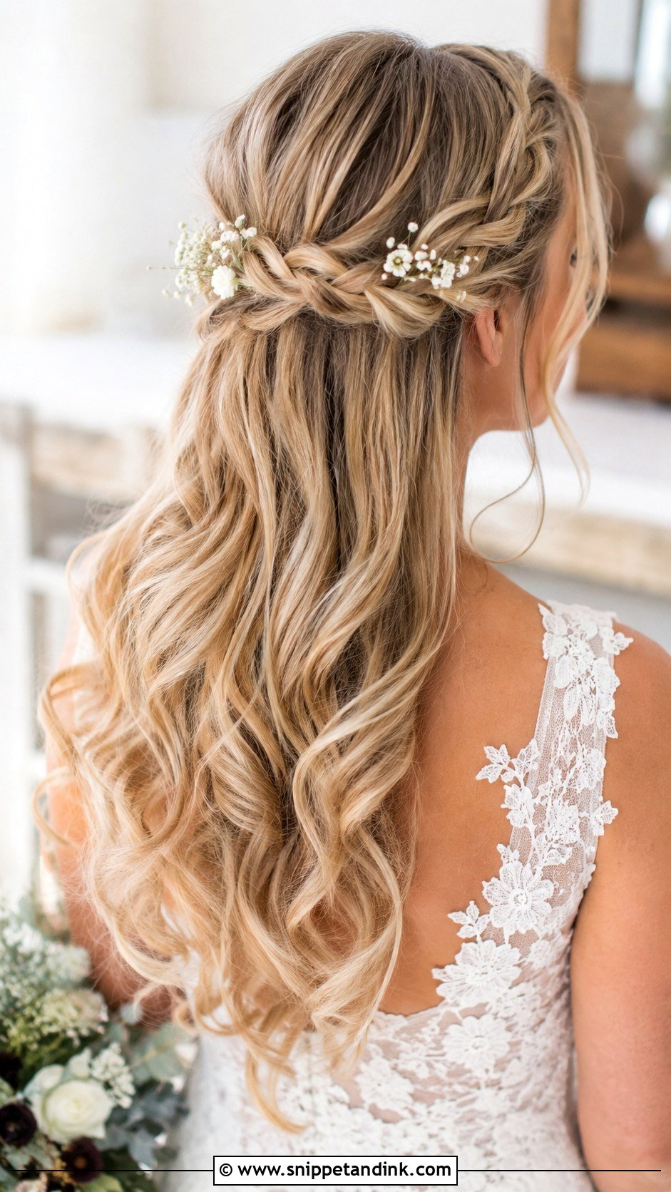 Half Up Braided Wedding Hairstyle - Snippet and Ink - 20 Hair for a Wedding Ideas