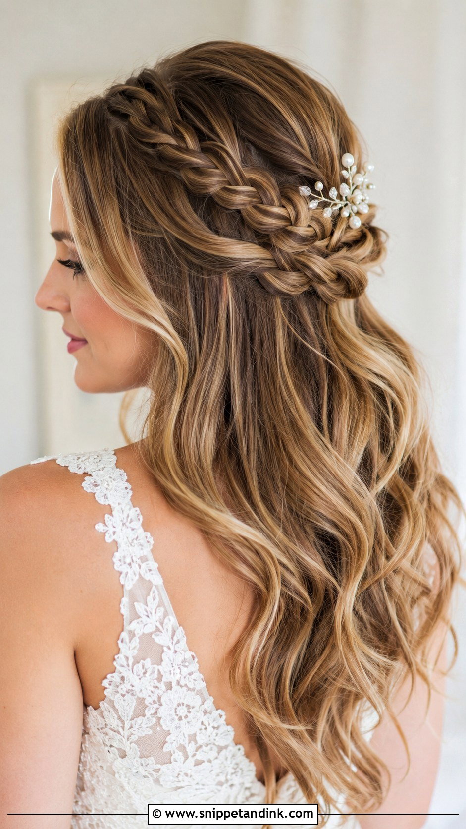Half Up Braided Wedding Hairstyle - Snippet and Ink - 20 Hair Idea for Wedding Ideas