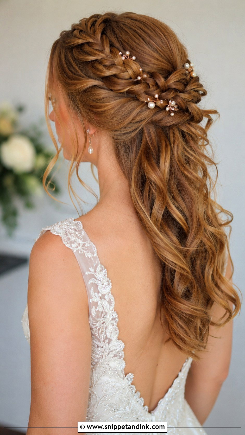 Half Up Braided Wedding Style - Snippet and Ink - 25 Romantic Wedding Hair Ideas
