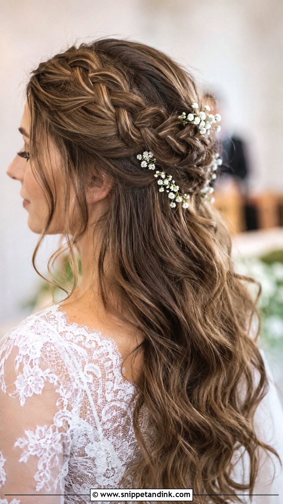 Half Up Braided Wedding Style - Snippet and Ink - 30 Hairstyles for Long Hair Wedding