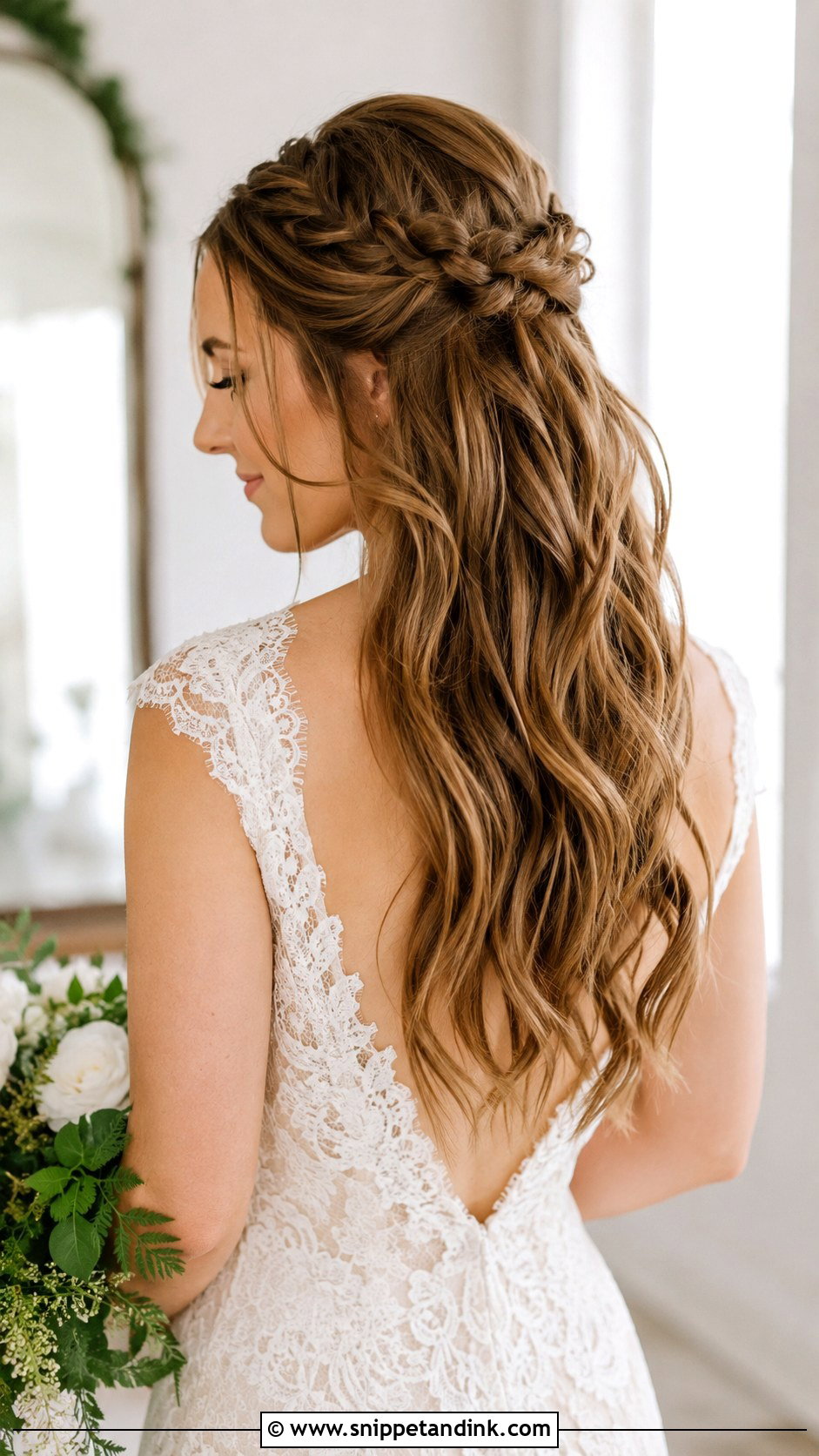 Half Up Braided Wedding Style - Snippet and Ink - 35 Bride Hairstyles