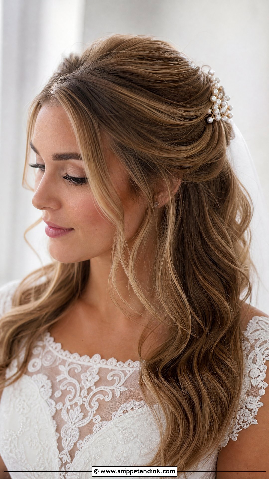 Half Up Bridal Blowout - Snippet and Ink - 15 Blowout Hair Wedding Bride Ideas
