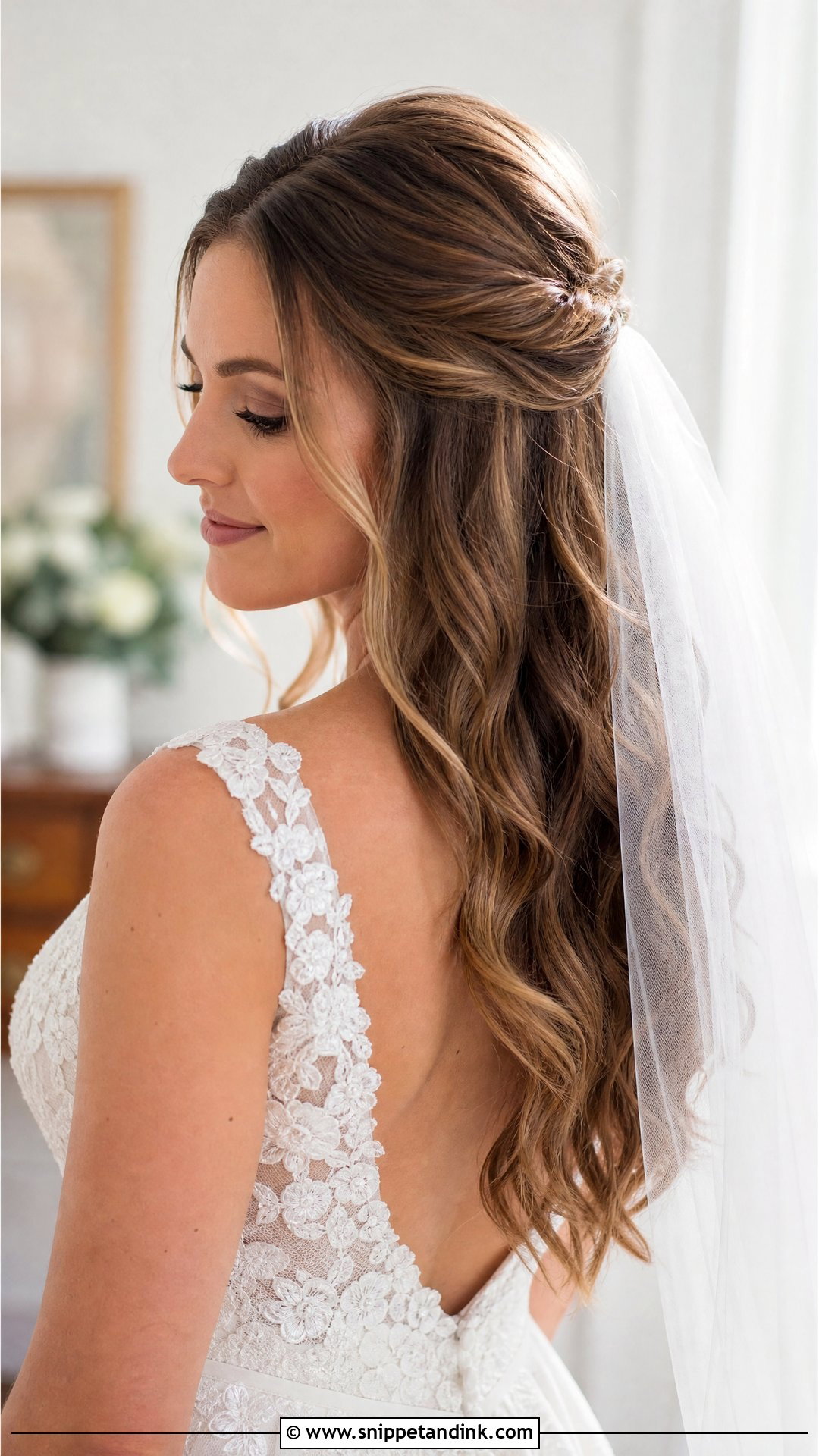 Half Up Bridal Hair - Snippet and Ink - 15 Effortless Bridal Hair Ideas