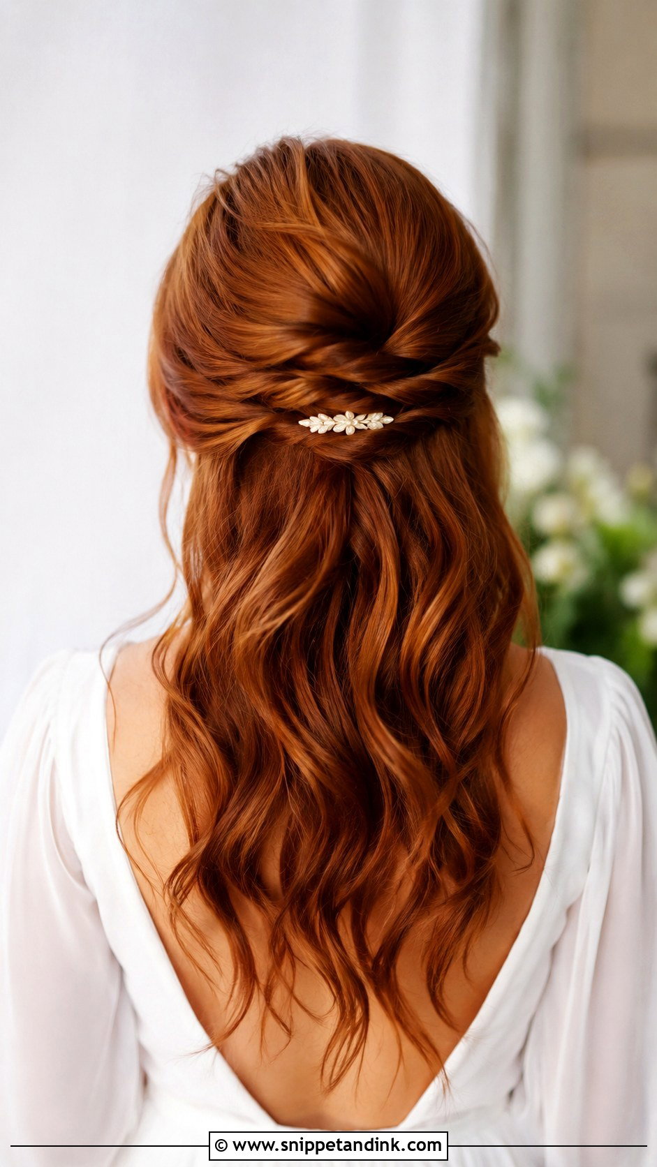 Half Up Bridal Hair - Snippet and Ink - 15 Minimalist Bridal Hair Ideas