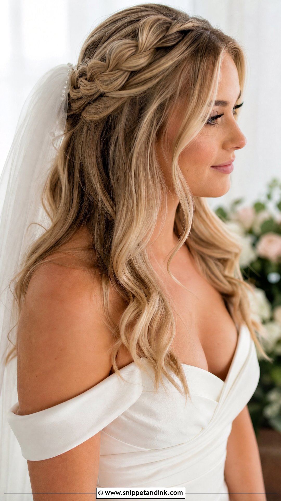 Half Up Bridal Hair Down With Braid - Snippet and Ink - 15 Bridal Hair Down with Braid Ideas