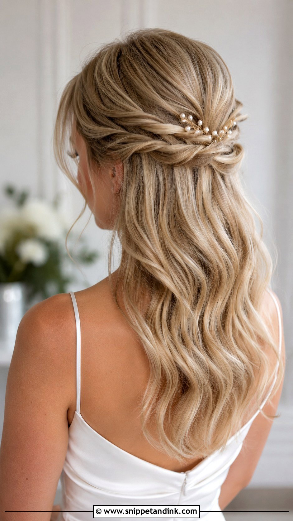 Half Up Bridal Hair For Fine Hair - Snippet and Ink - 15 Simple Half-Up Bridal Hair Ideas