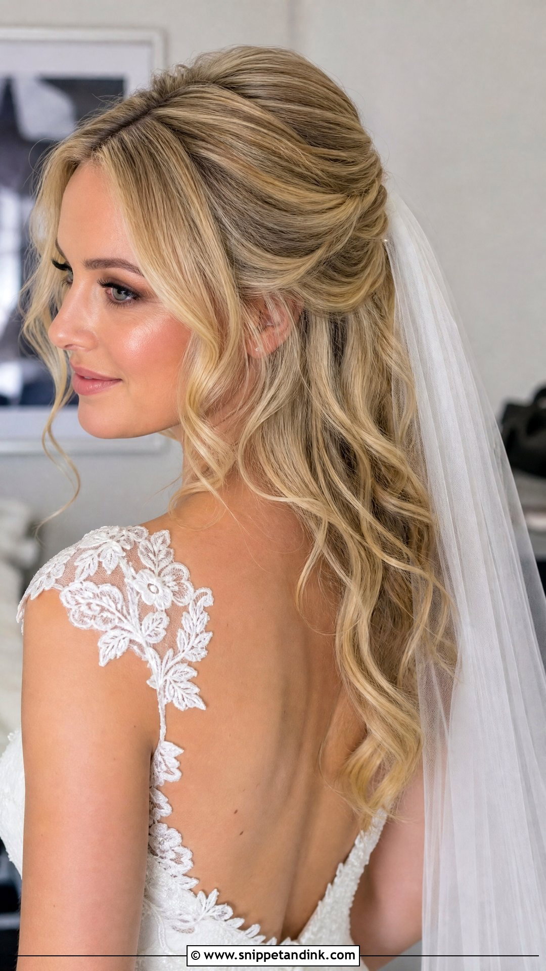 Half Up Bridal Hair For Round Face - Snippet and Ink - 15 Bridal Hair for Round Face Brides
