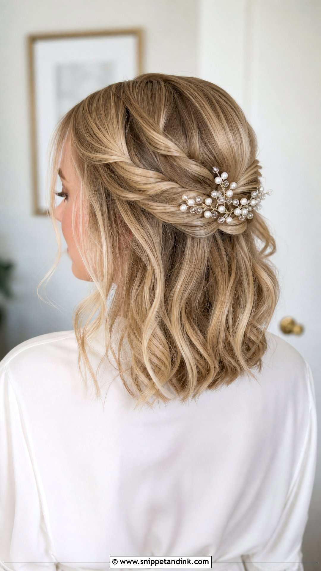 Half Up Bridal Hair For Shoulder Length Hair - Snippet and Ink - 15 Bridal Hair for Shoulder Length Hair Ideas