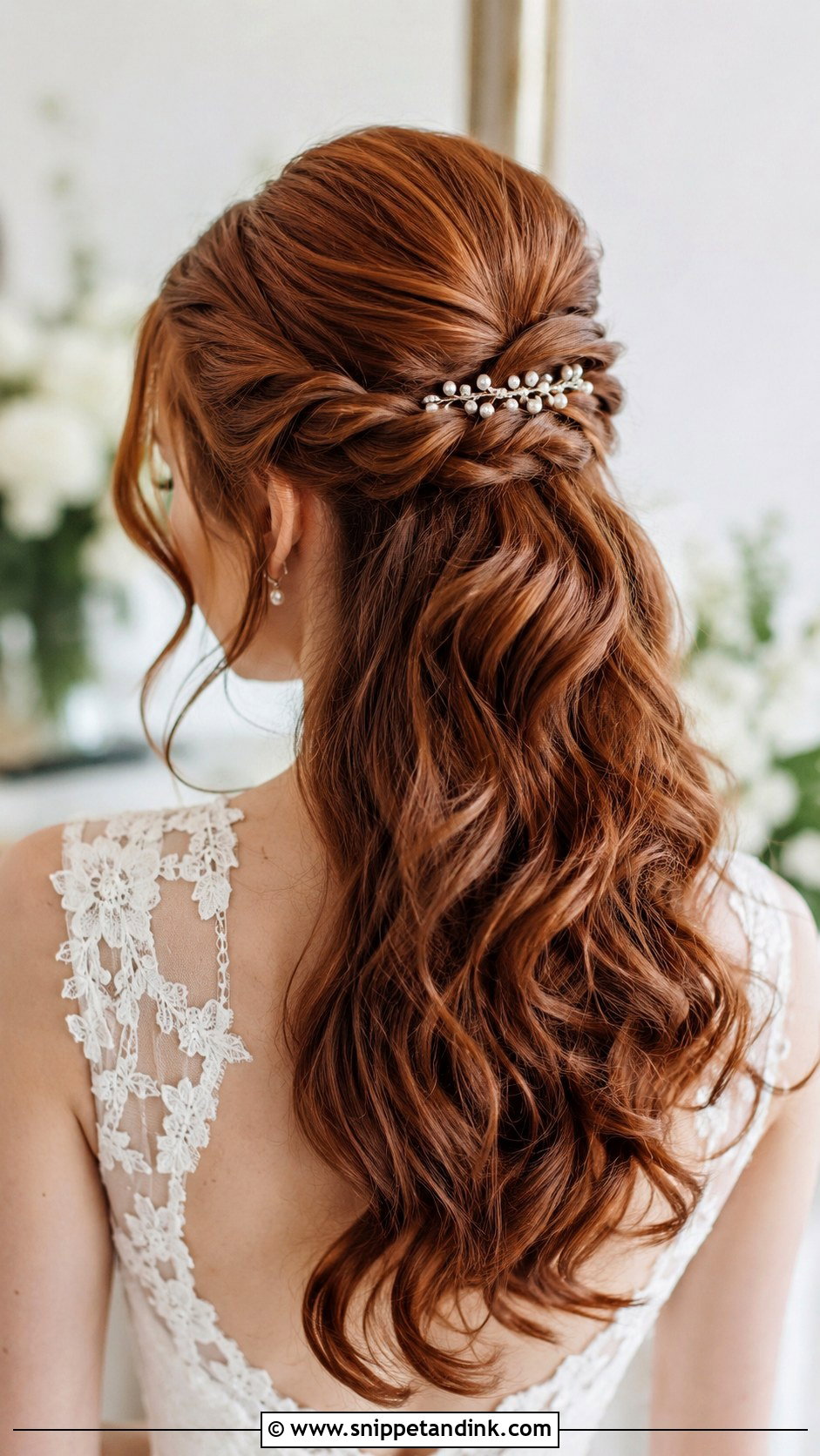 Half Up Bridal Hair With A Twist - Snippet and Ink - 15 Simple Half-Up Bridal Hair Ideas