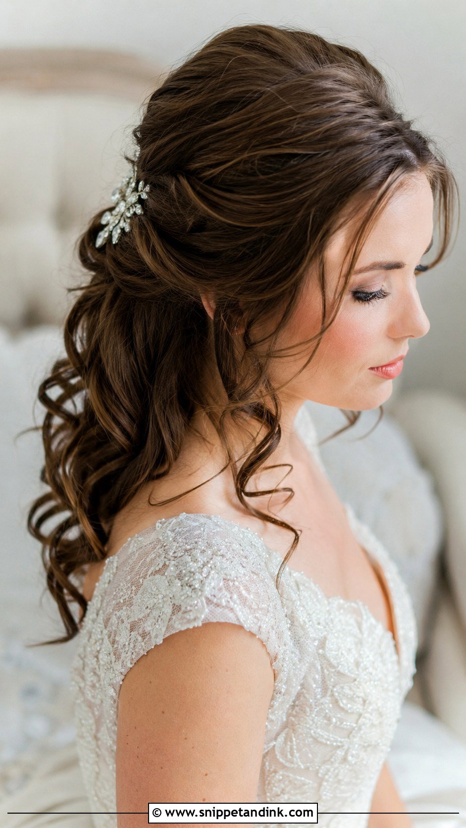 Half Up Bridal Hair With Bouffant - Snippet and Ink - 25 Half-Up Half-Down Wedding Hair Tutorial Ideas