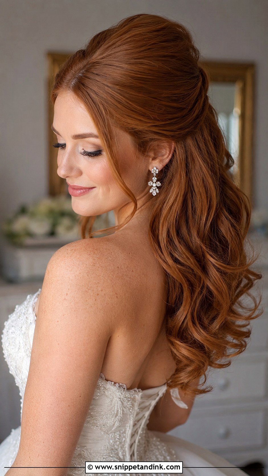Half Up Bridal Hair With Bouffant - Snippet and Ink - 25 Half-Up Bridal Hair Front View Ideas