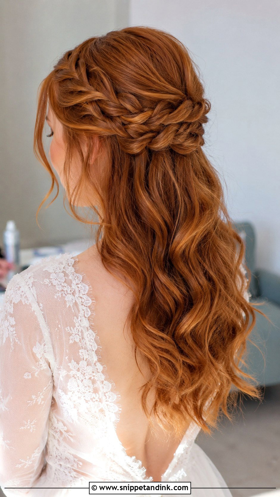 Half Up Bridal Hair With Braids - Snippet and Ink - 25 Half-Up Half-Down Wedding Hair Tutorial Ideas