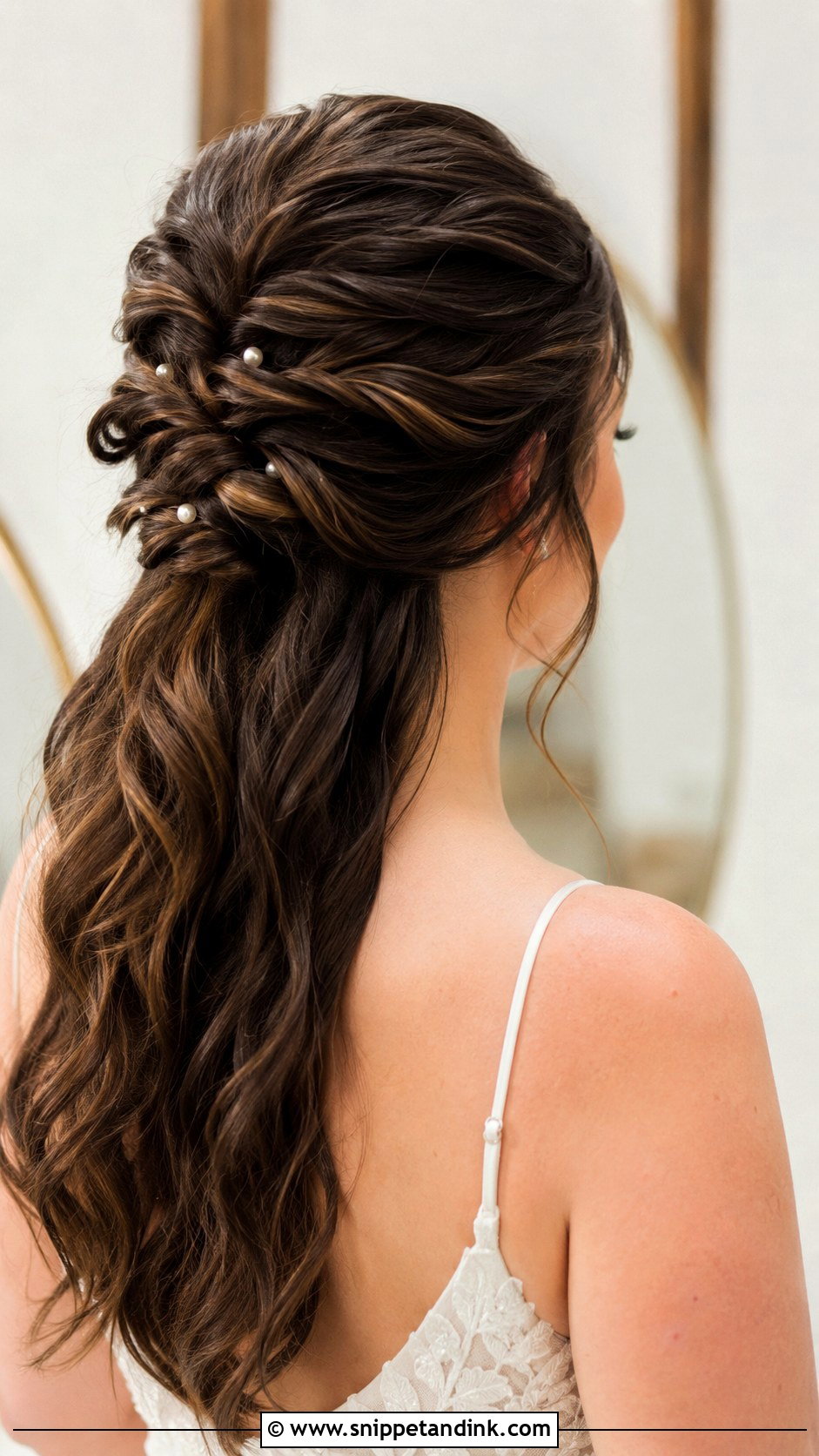 Half Up Bridal Hair With Knotted Detail - Snippet and Ink - 25 Half-Up Half-Down Wedding Hair Tutorial Ideas