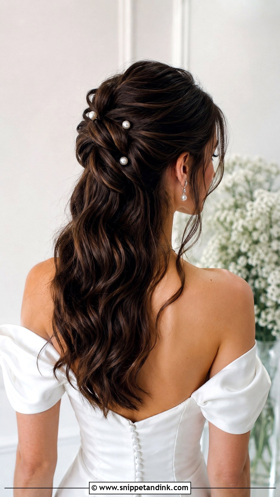 Half Up Bridal Hair With Knotted Detail - Snippet and Ink - 25 Half-Up Bridal Hair Front View Ideas