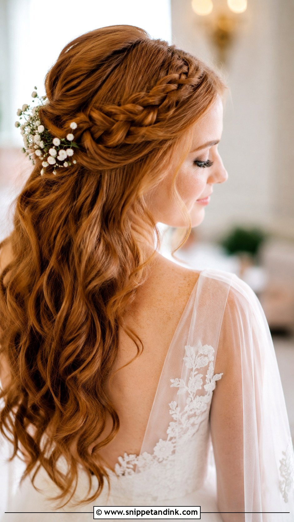 Half Up Bridal Hair With Side Braid - Snippet and Ink - 25 Half-Up Bridal Hair Front View Ideas