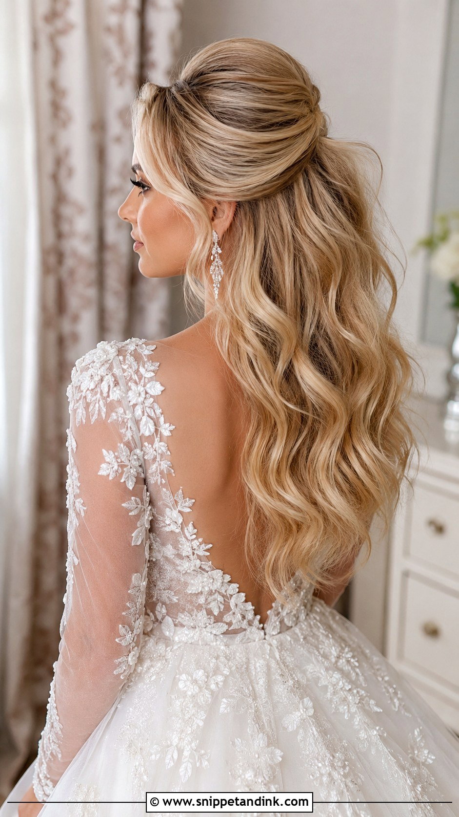 Half Up Bridal Hair With Volume - Snippet and Ink - 25 Half-Up Bridal Hair Front View Ideas