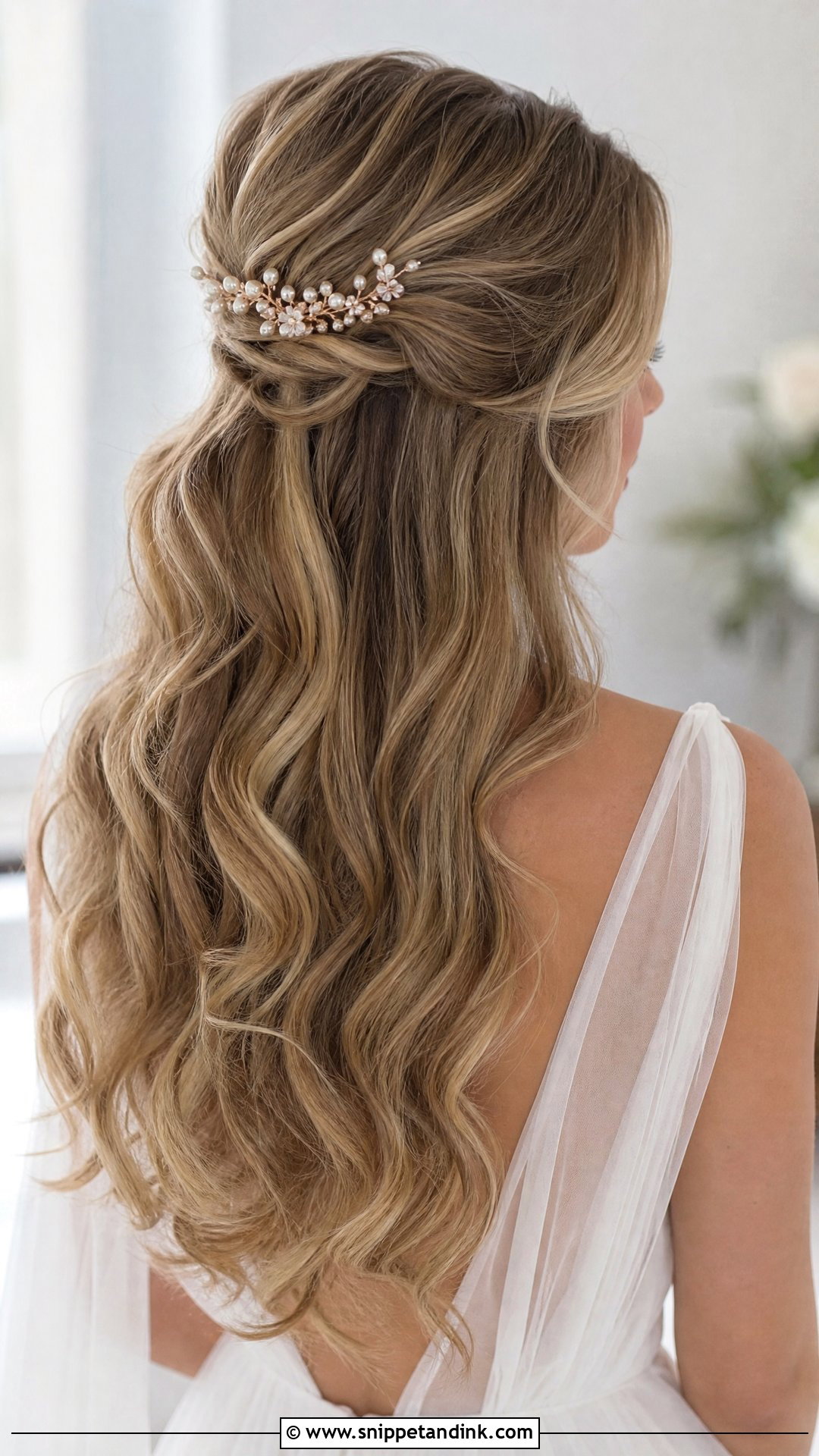 Half Up Bridal Hair - Snippet and Ink - 15 Bridal Hair Pulled Back Ideas
