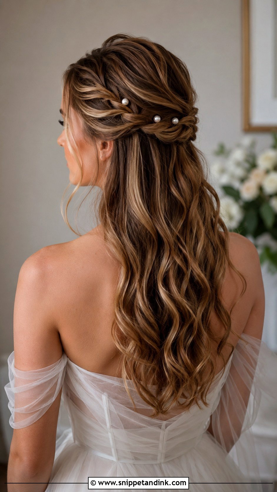 Half Up Bridal Hairstyle For Square Face - Snippet and Ink - 15 Square Face Bridal Hairstyles