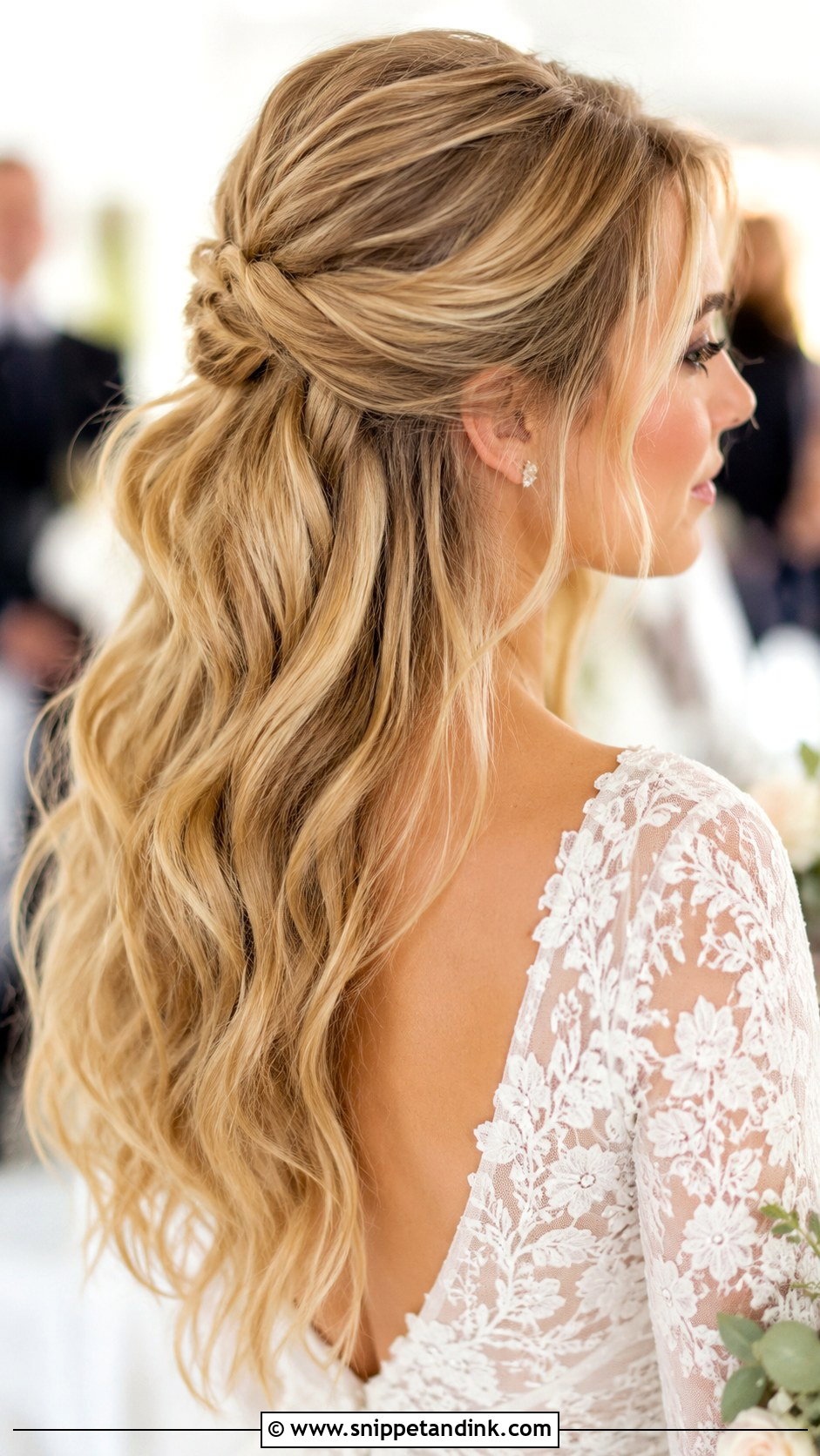Half Up Bridal Ponytail - Snippet and Ink - 30 Bridal Ponytail Ideas