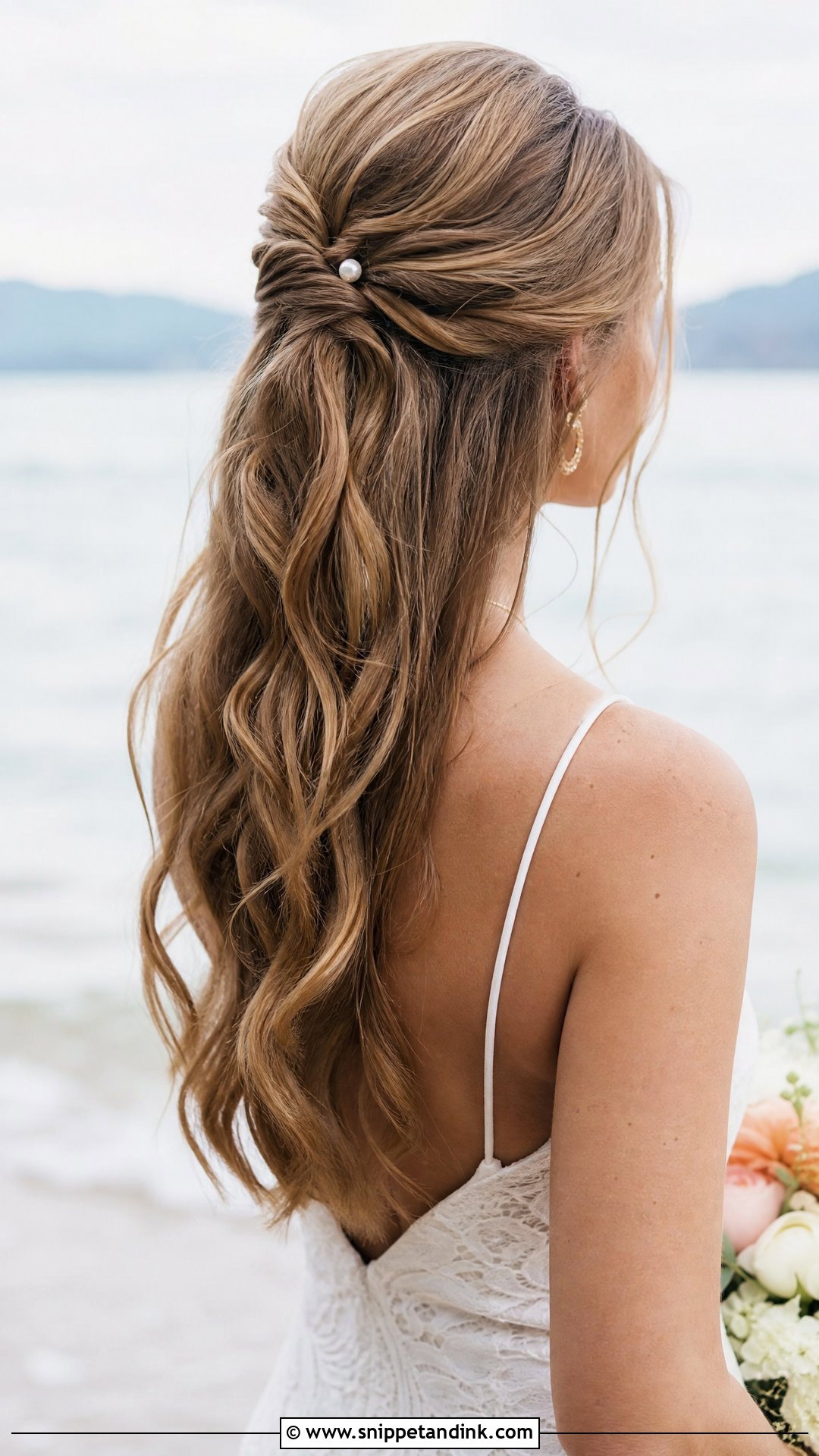 Half Up Bridal Ponytail for Long Hair - Snippet and Ink - 20 Half-Up Bridal Hairstyles for Long Hair