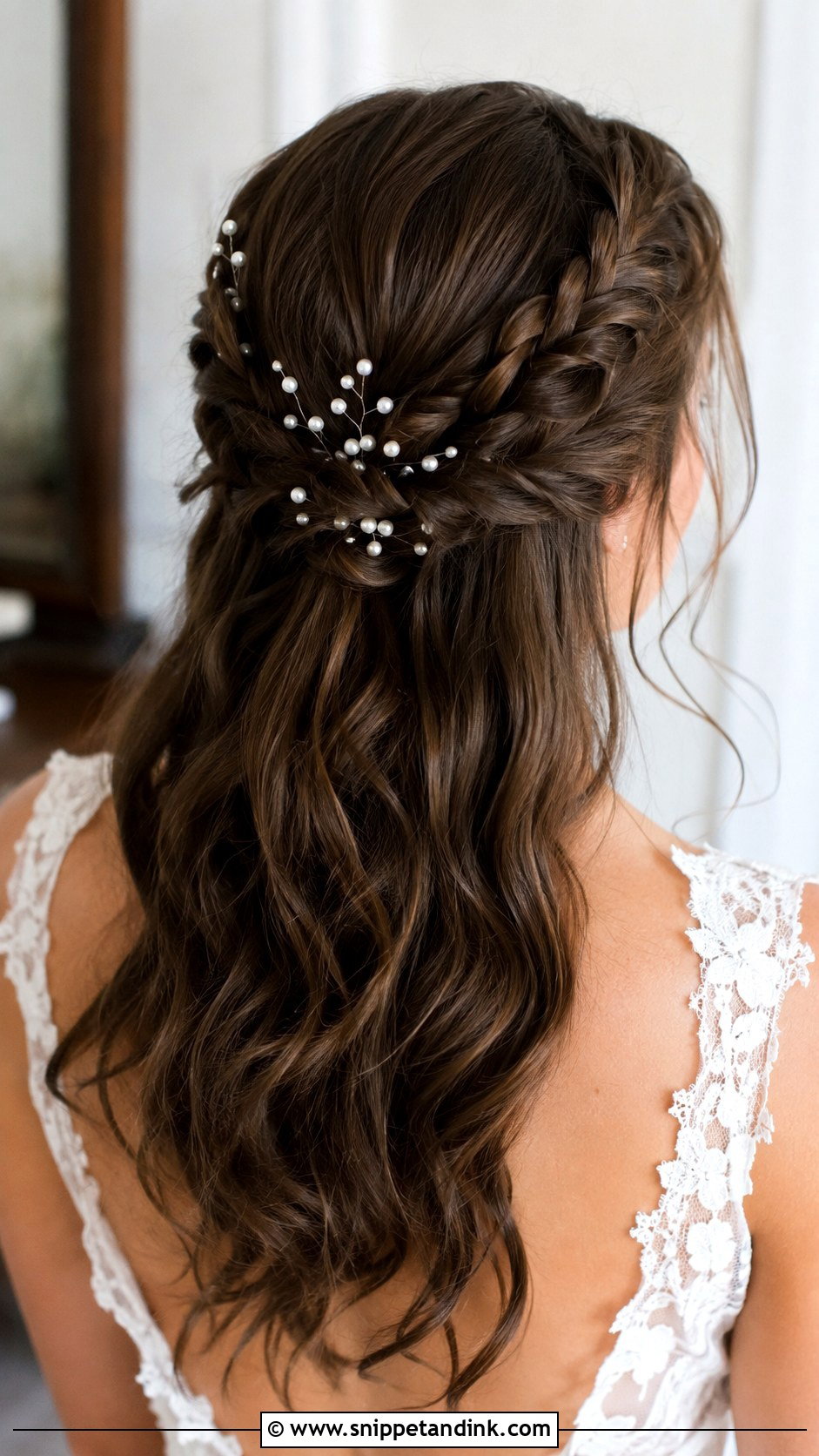 Half Up Bride Hairstyle With Braids - Snippet and Ink - 15 Half-Up Bride Hairstyles