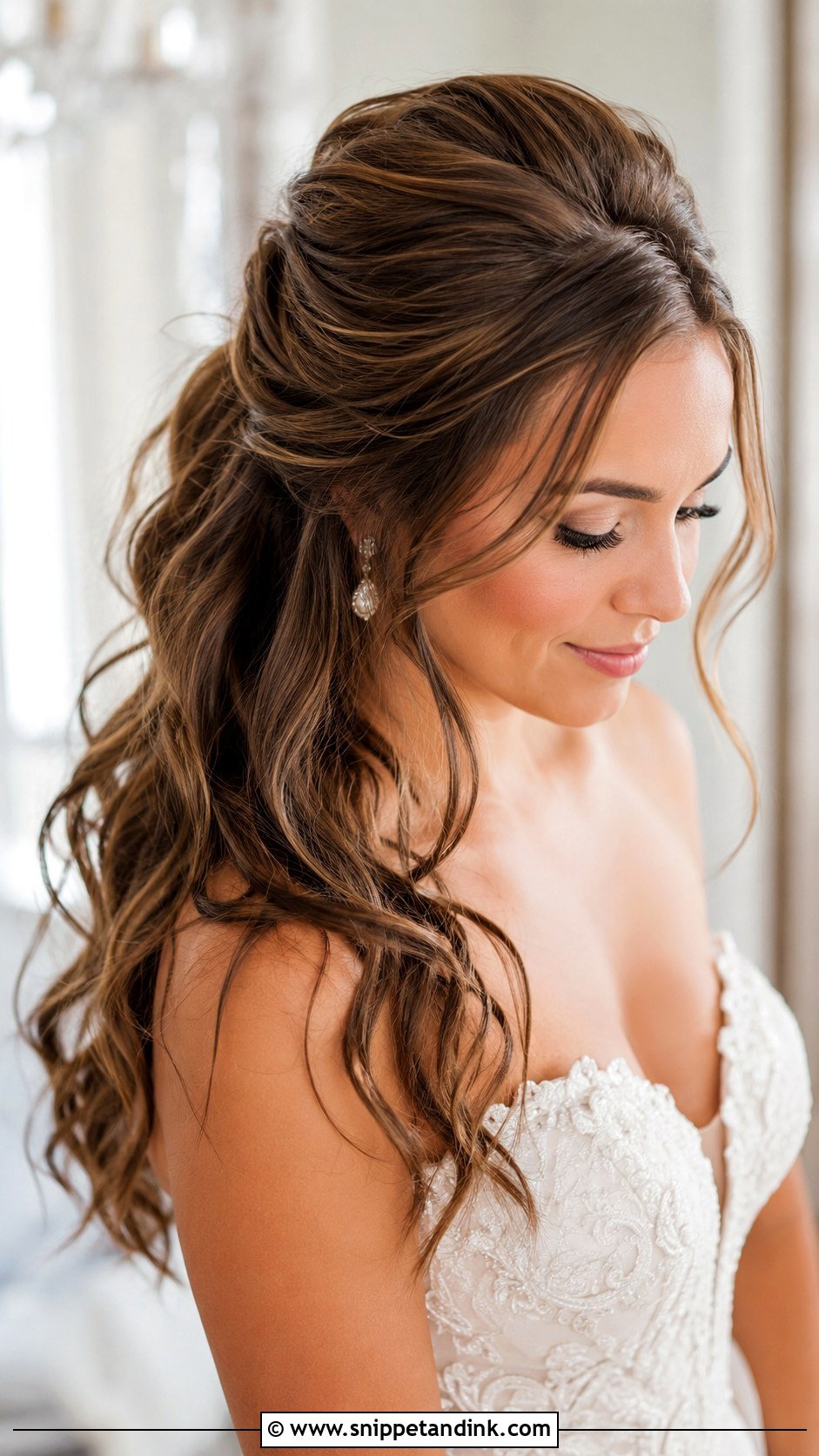 Half Up Bride Hairstyle With Volume - Snippet and Ink - 15 Half-Up Bride Hairstyles