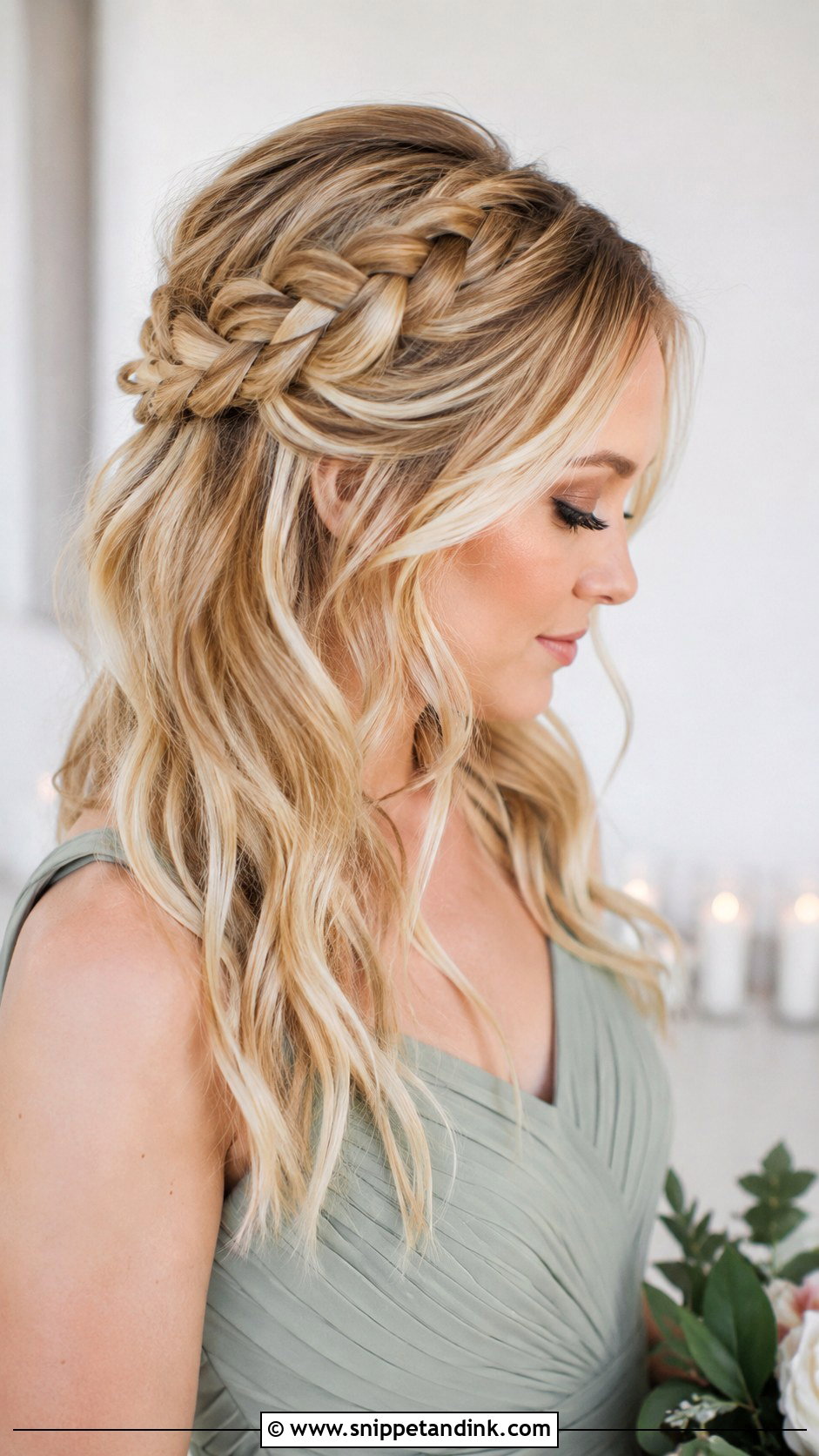 Half Up Bridesmaid Braid - Snippet and Ink - 20 Bridesmaid Hair with Braid Ideas