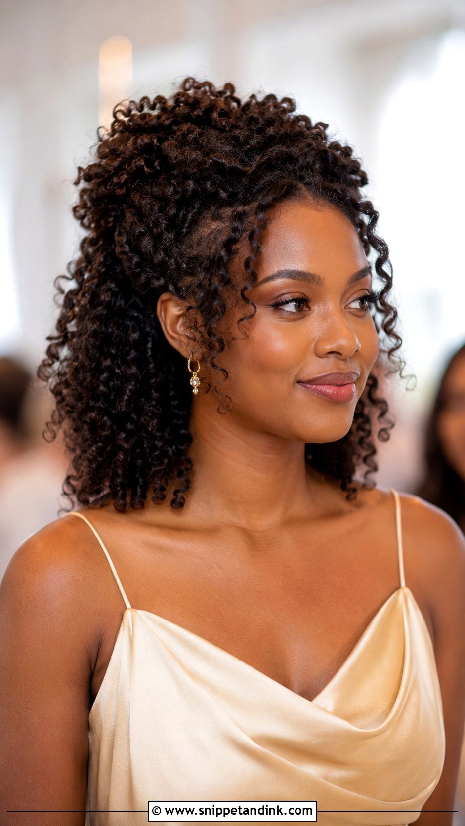 Half Up Bridesmaid Hair For Curly Hair - Snippet and Ink - 20 Bridesmaid Hair Half Up Medium Ideas