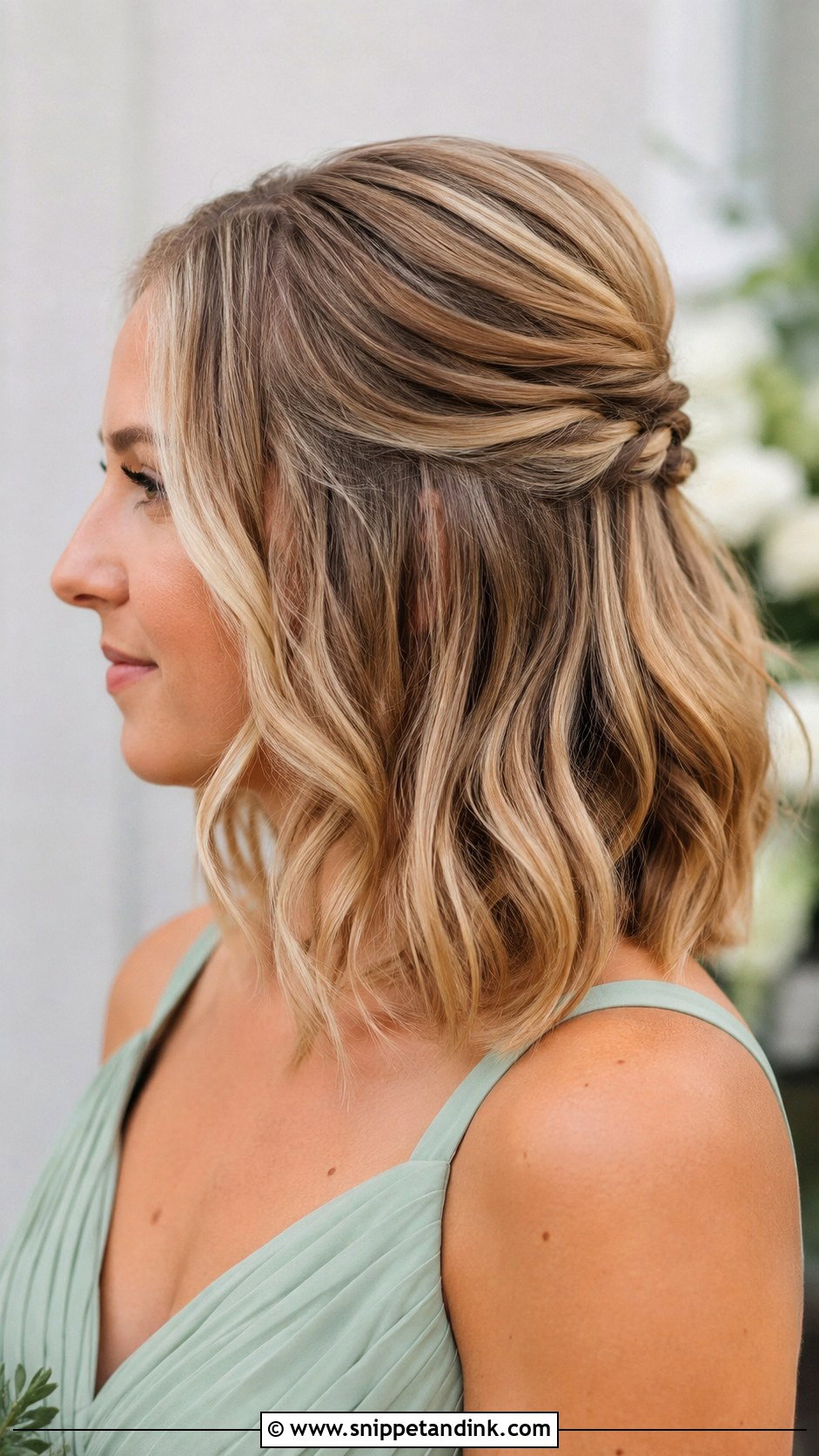 Half Up Bridesmaid Hair For Medium Hair - Snippet and Ink - 20 Simple Bridesmaid Hair Half Up Ideas