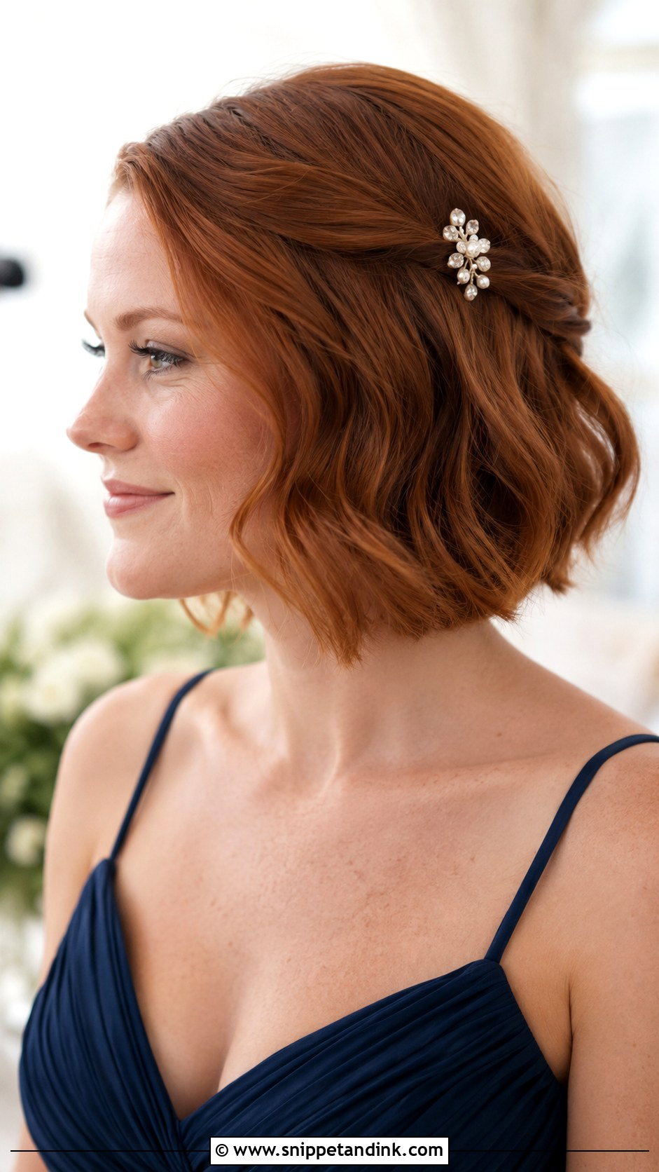Half Up Bridesmaid Hair For Short Hair - Snippet and Ink - 20 Simple Bridesmaid Hair Half Up Ideas