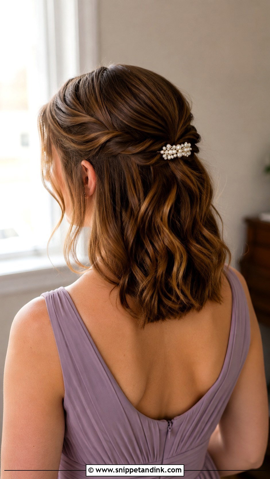 Half Up Bridesmaid Hair With A Barrette - Snippet and Ink - 20 Bridesmaid Hair Half Up Medium Ideas