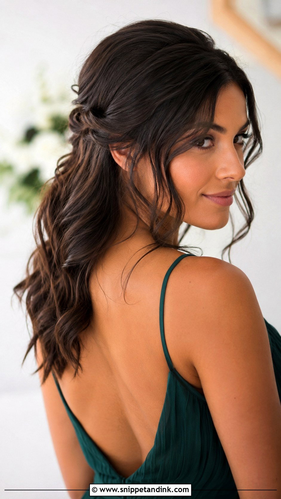Half Up Bridesmaid Hair With A Low Knot - Snippet and Ink - 20 Bridesmaid Hair Half Up Medium Ideas