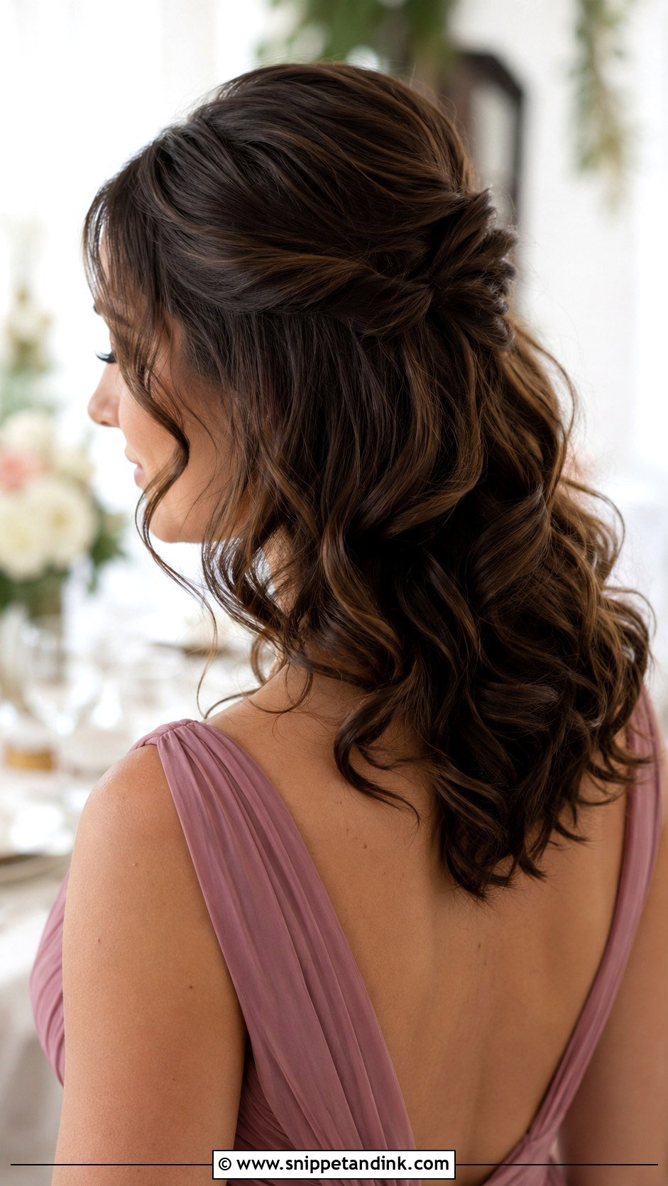 Half Up Bridesmaid Hair With Loose Curls - Snippet and Ink - 20 Bridesmaid Hairstyles Medium Length Half Up