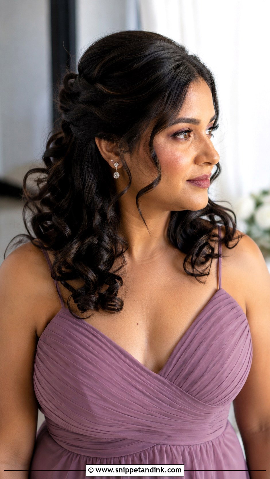 Half Up Bridesmaid Hair With Loose Curls - Snippet and Ink - 20 Bridesmaid Hair Half Up Medium Ideas