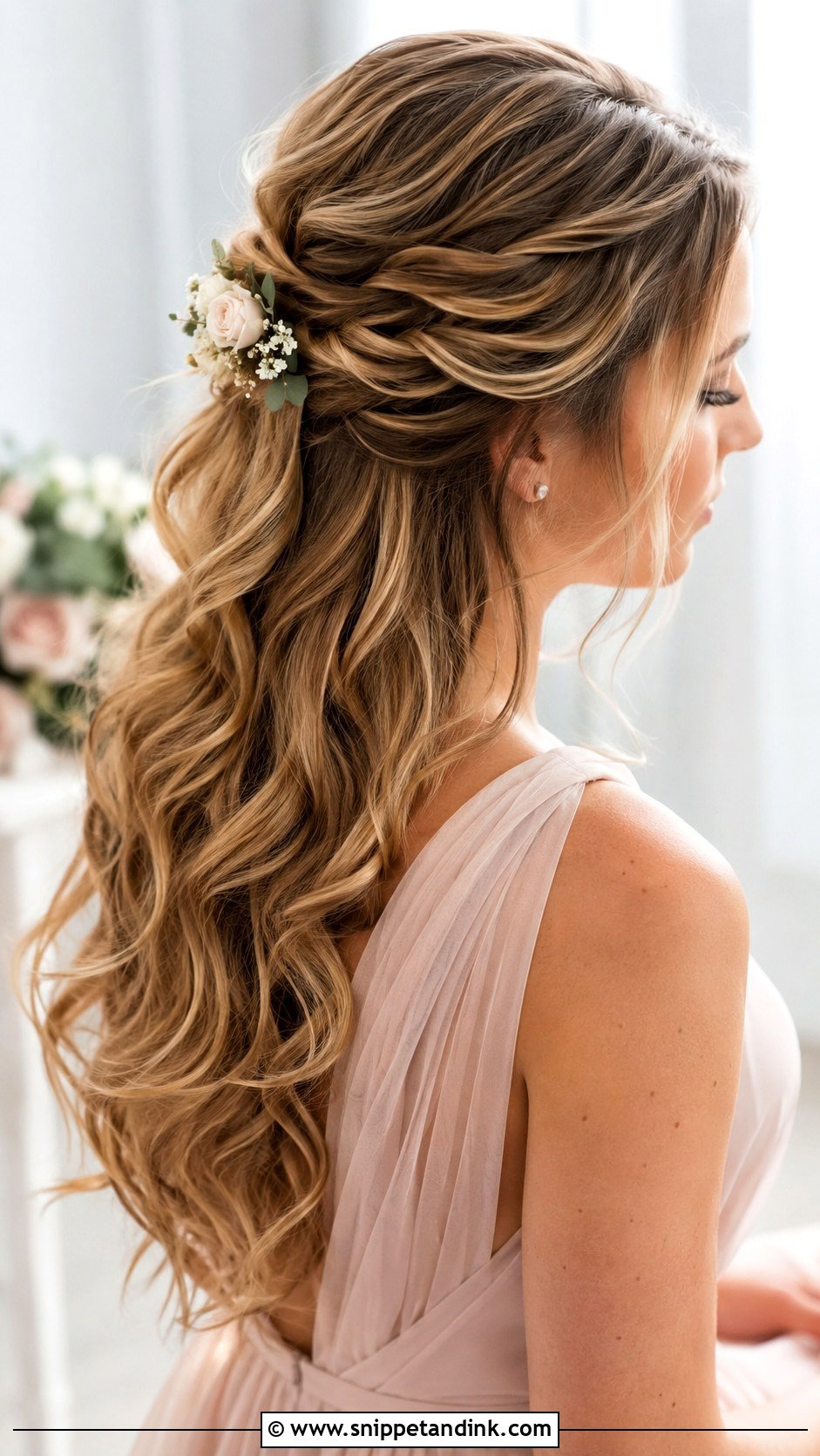 Half Up Bridesmaid Hair - Snippet and Ink - 20 Wedding Bridesmaids Hair Ideas