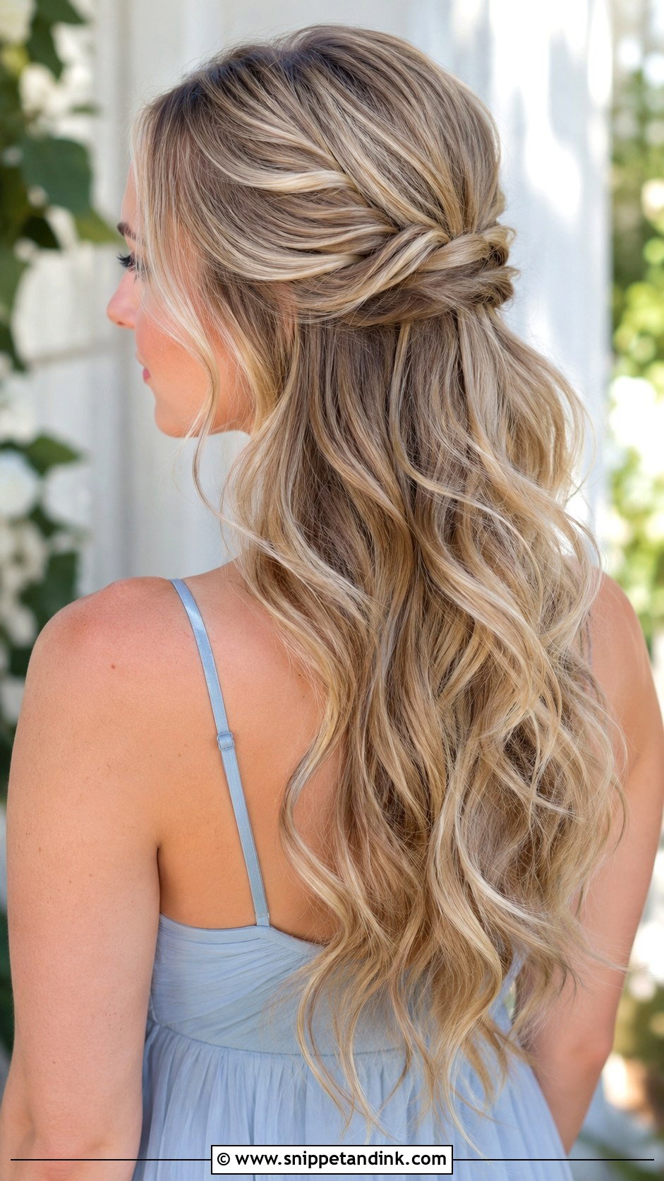 Half Up Bridesmaid Hairstyle For Long Hair - Snippet and Ink - 20 Bridesmaid Hairstyles Half Up