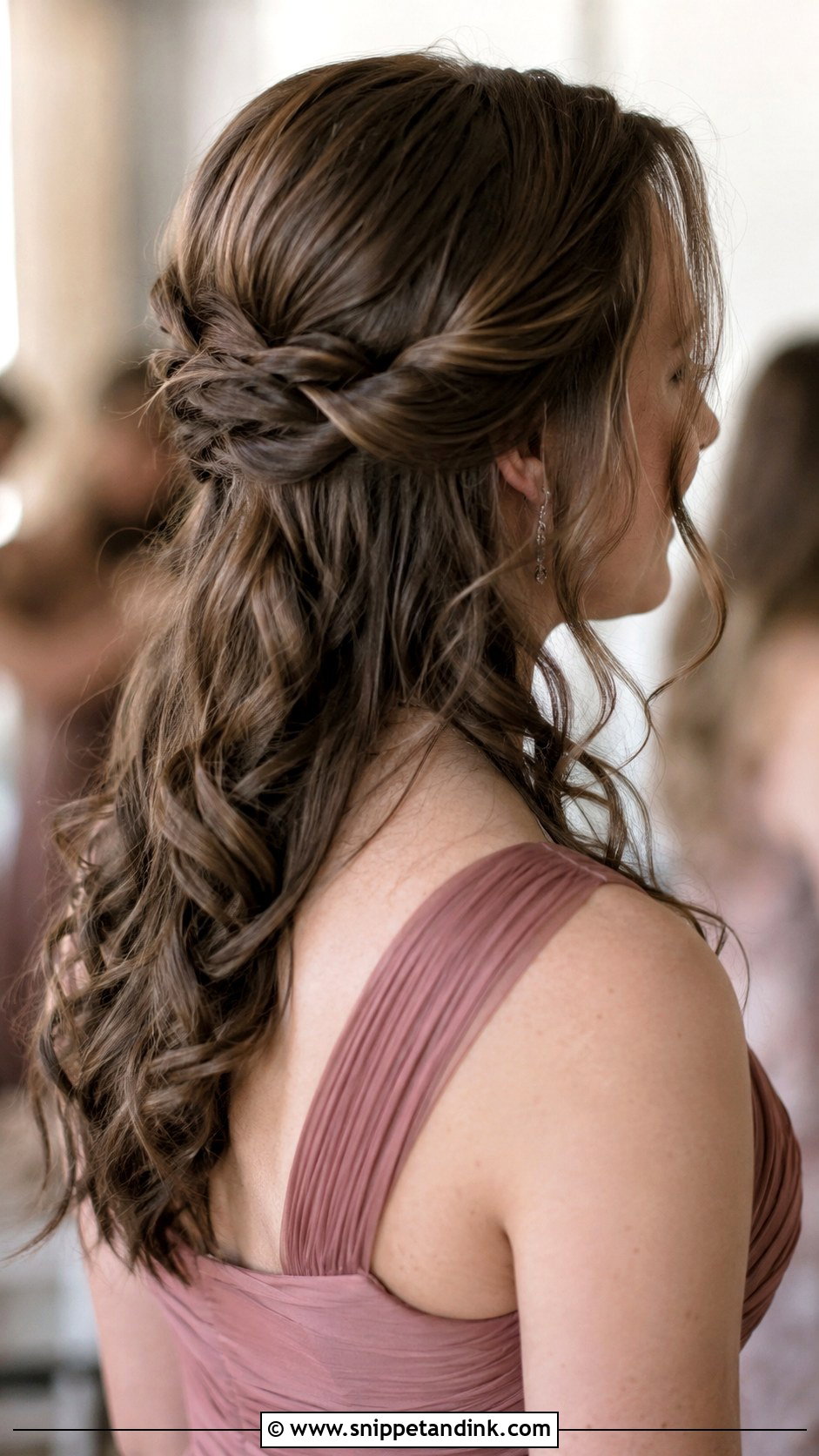Half Up Bridesmaid Hairstyle With Low Twist - Snippet and Ink - 20 Bridesmaid Hairstyles Half Up