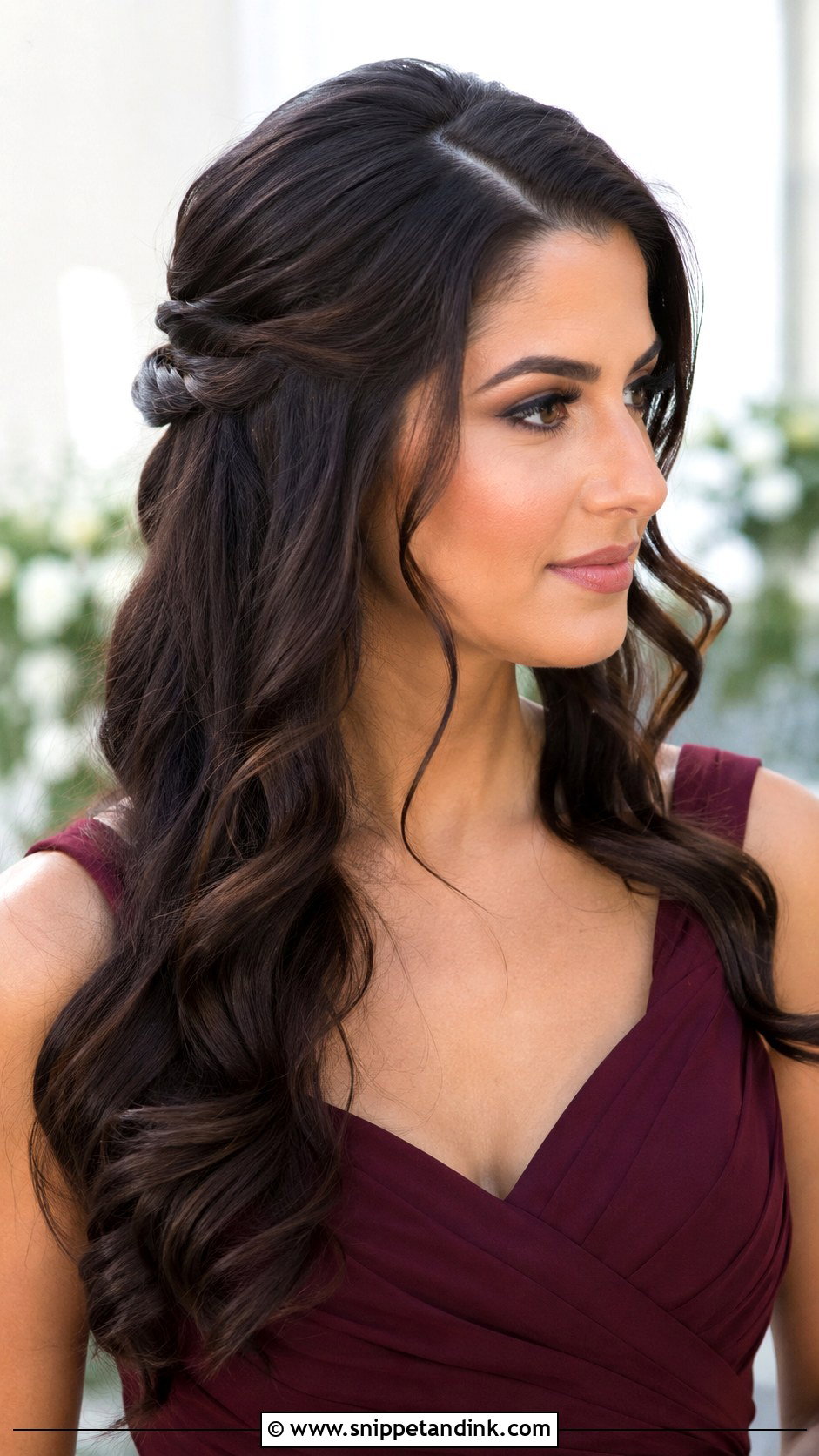 Half Up Bridesmaid Hairstyle With Side Part - Snippet and Ink - 20 Bridesmaid Hairstyles Half Up