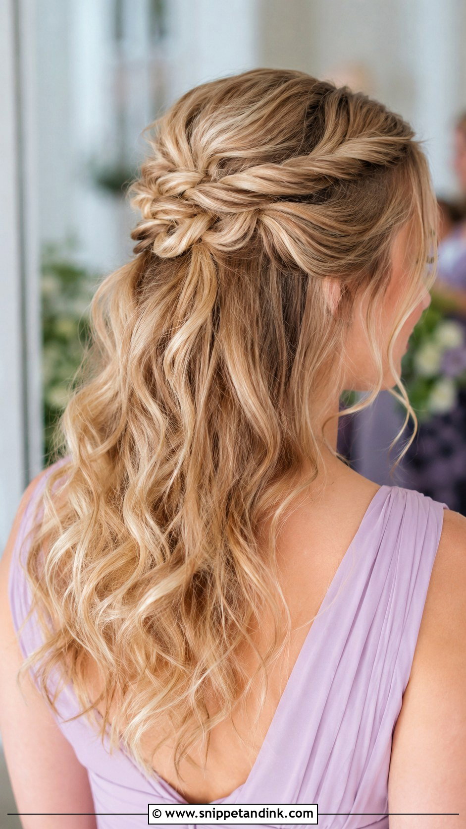 Half Up Bridesmaid Updo - Snippet and Ink - 20 Updo Hairstyles for Wedding Bridesmaid