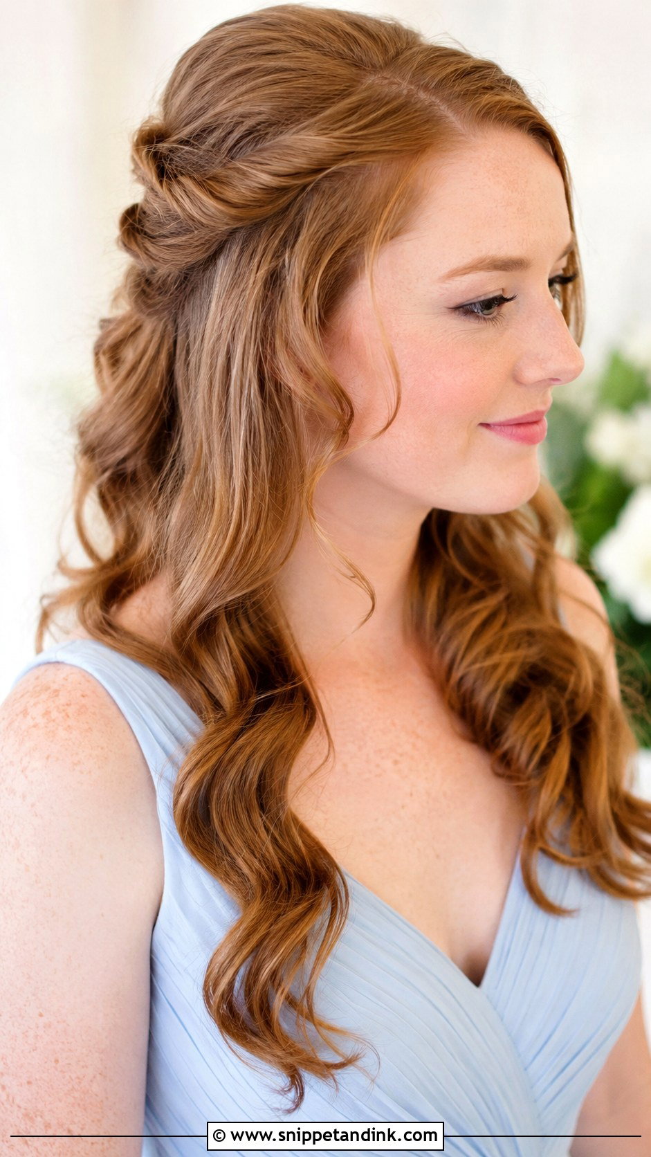 Half Up Bridesmaid Updo - Snippet and Ink - 20 Bridesmaid Updo Ideas