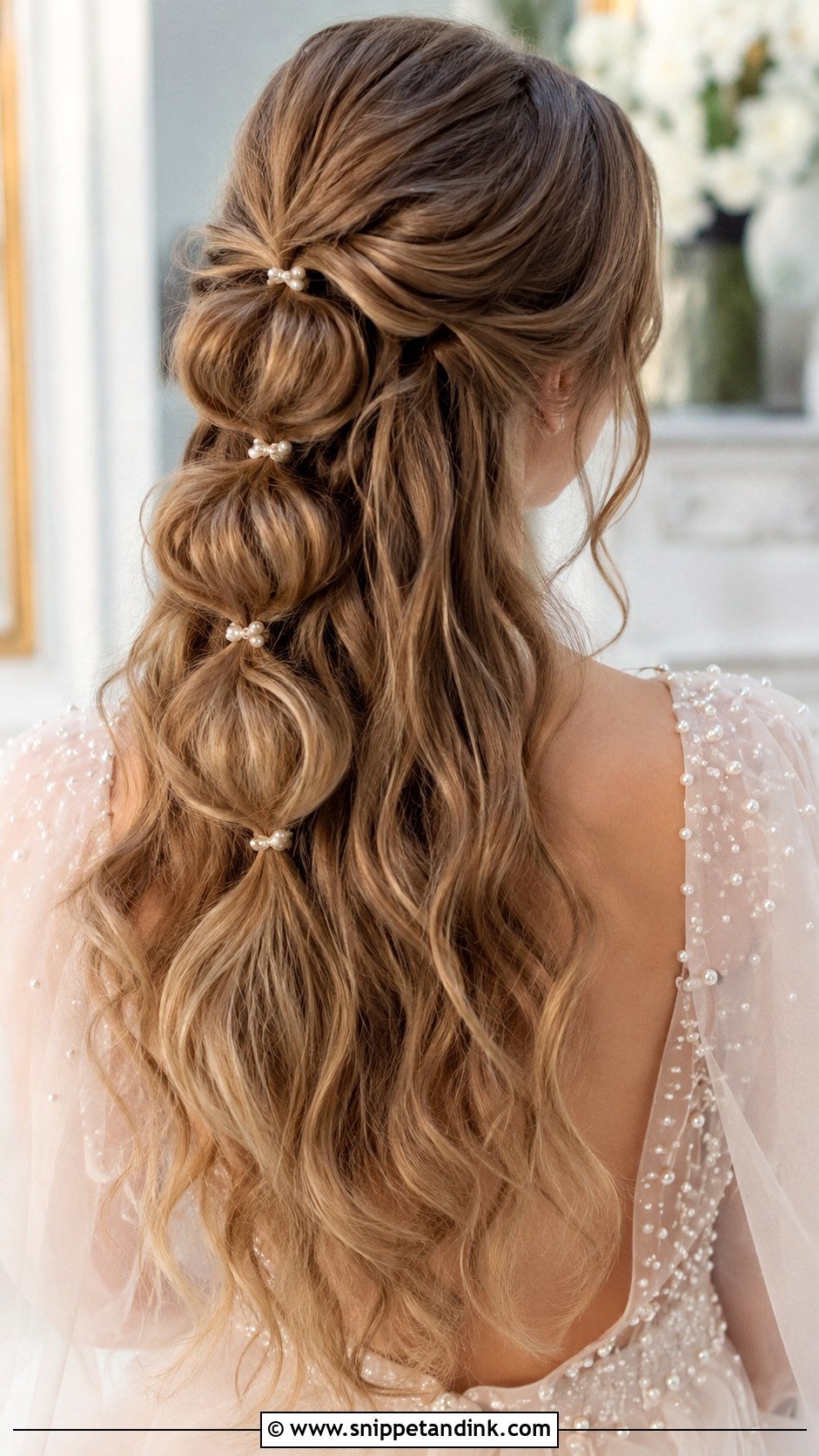 Half Up Bubble Braid - Snippet and Ink - 30 Hair Down Wedding Styles