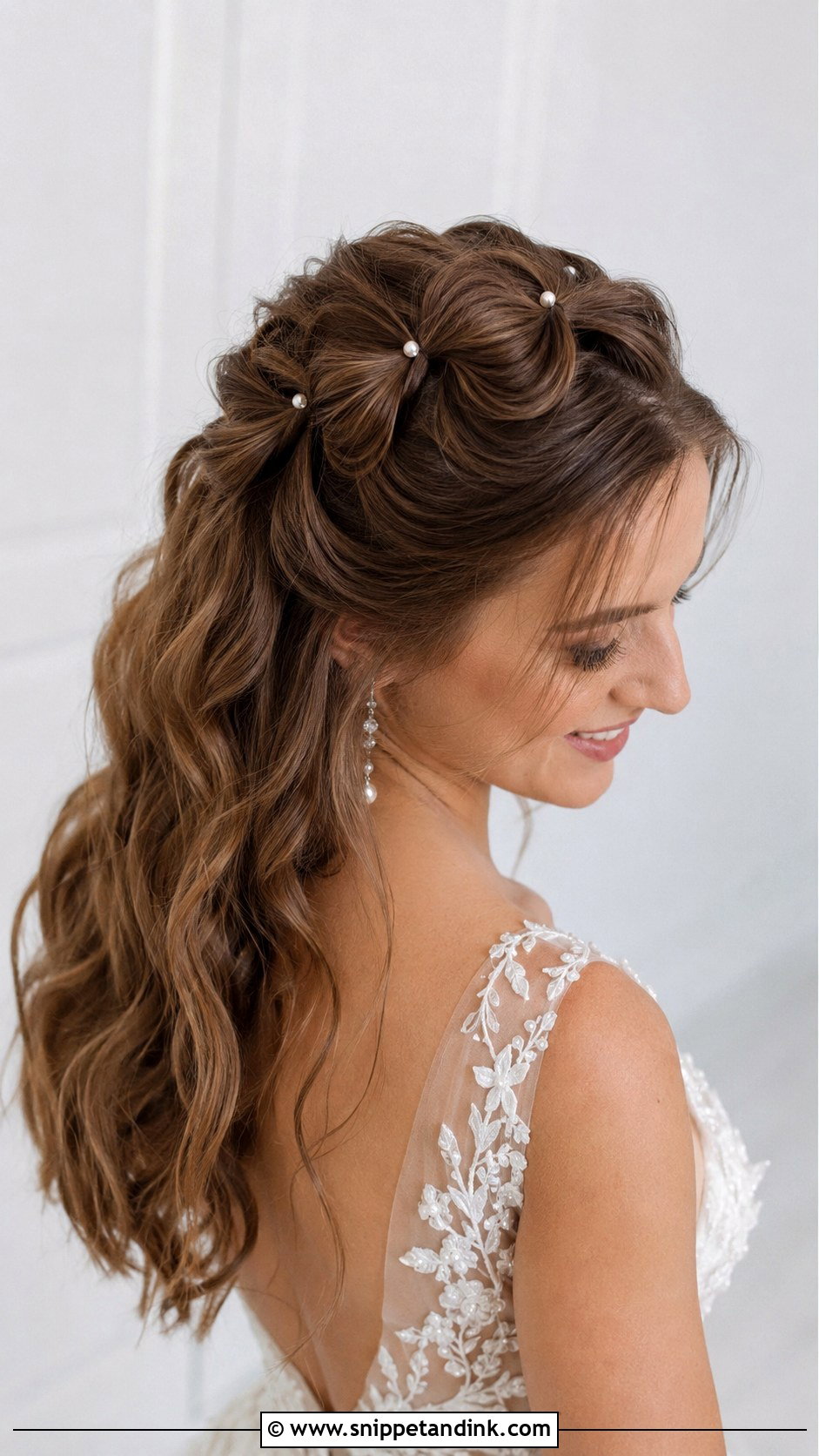 Half Up Bubble Braid - Snippet and Ink - 20 Medium Length Half-Up Wedding Hair Ideas
