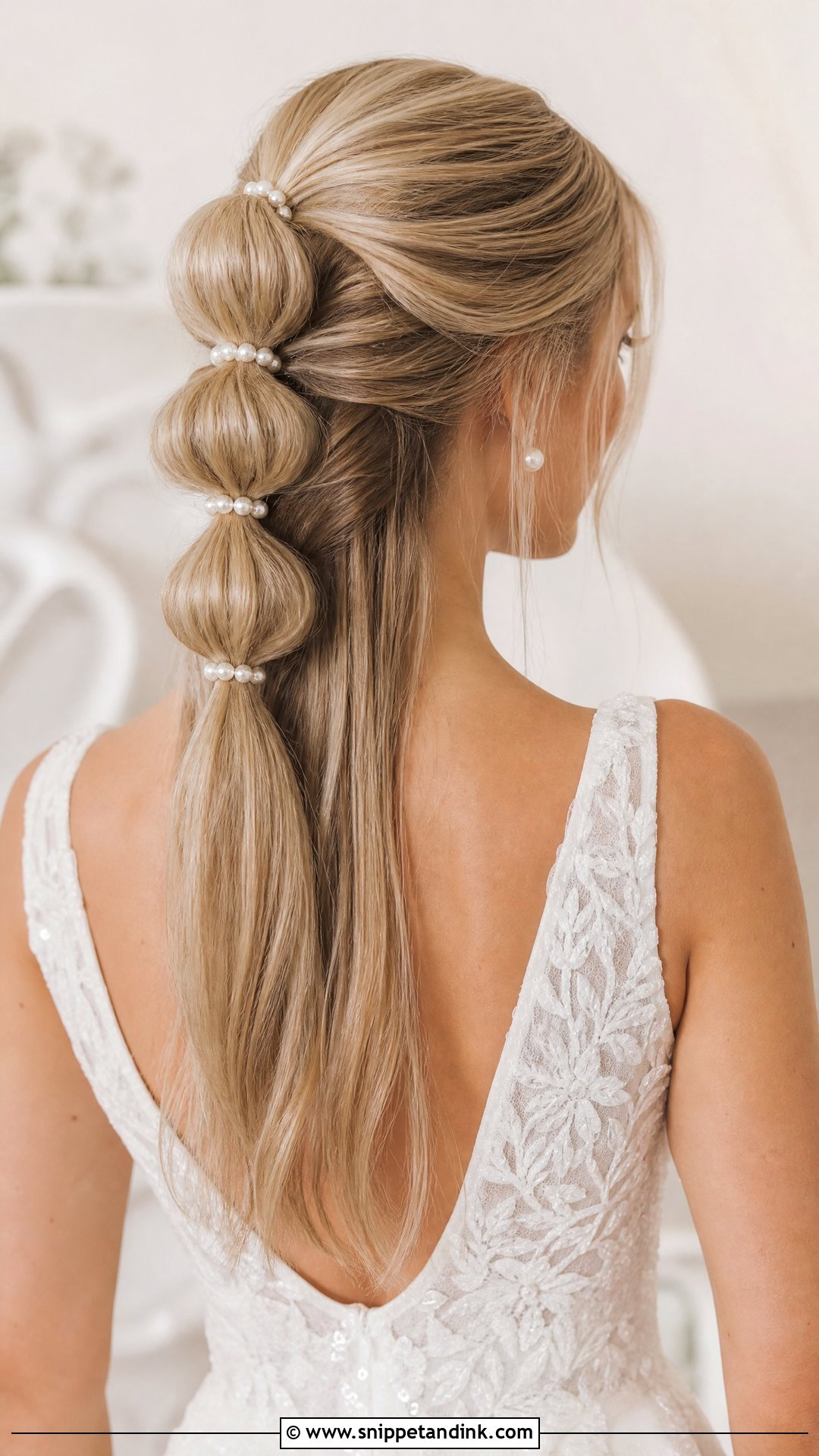Half Up Bubble Ponytail - Snippet and Ink - 20 Half-Up Do Wedding Ideas