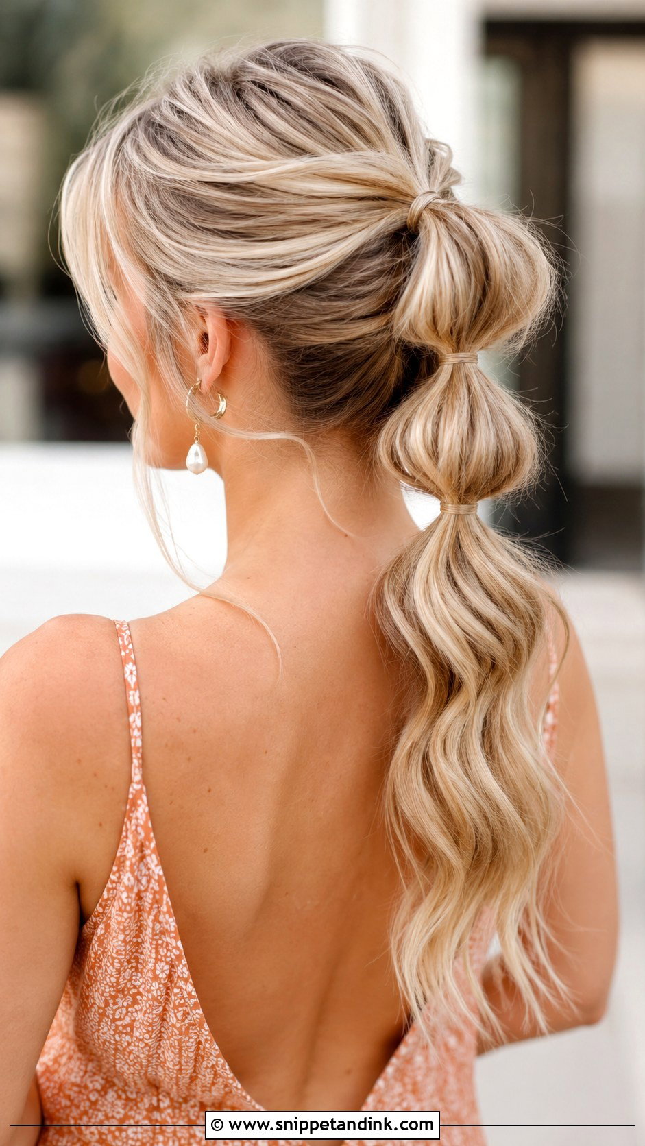Half Up Bubble Ponytail - Snippet and Ink - 25 Easy Medium Wedding Guest Hairstyles